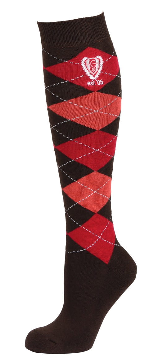 Podkolanówki jeździeckie Brescia pomarańczowy/ brązowy Covalliero - Cavalo